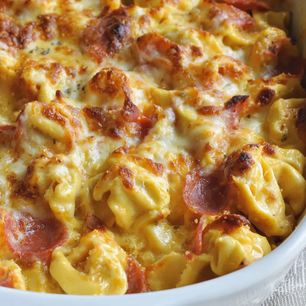 Cheese Tortellini Pepperoni Pizza Casserole