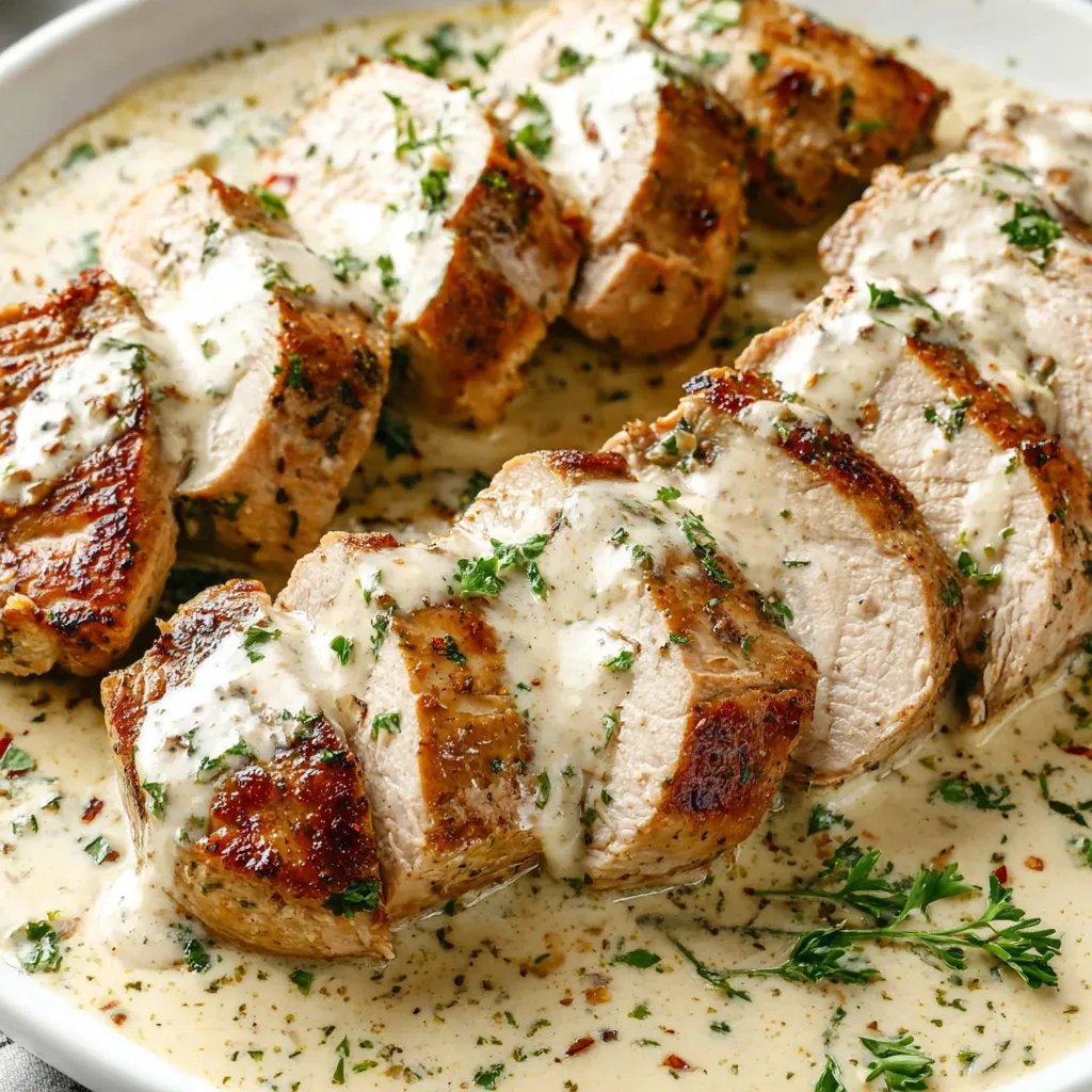 Creamy White Wine Pork Tenderloin