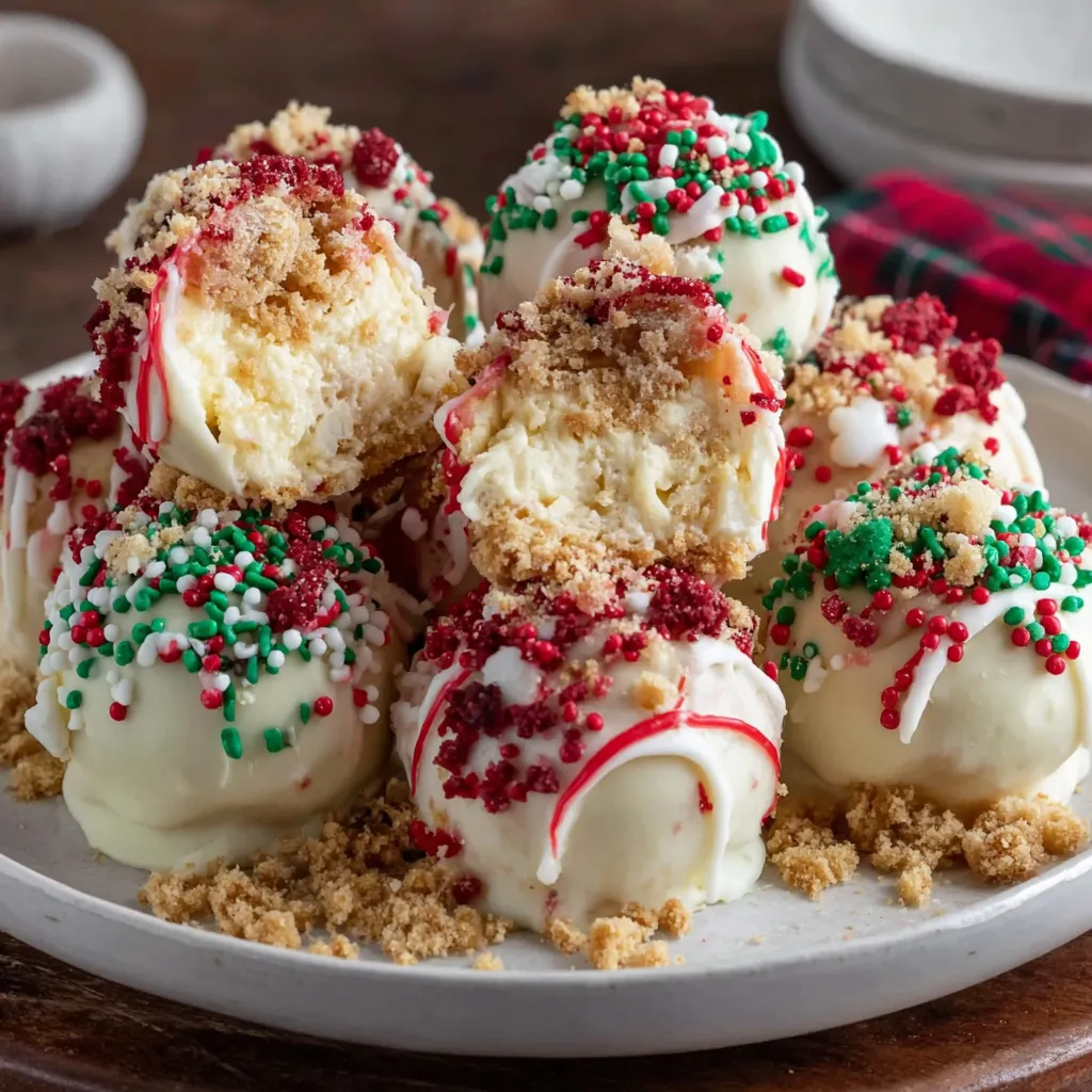 No Bake Christmas Cheesecake Bites