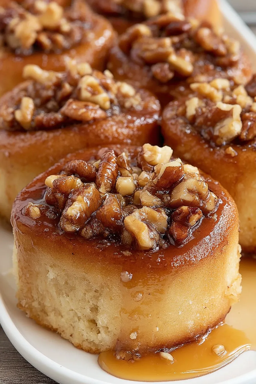 Maple sticky buns in pan