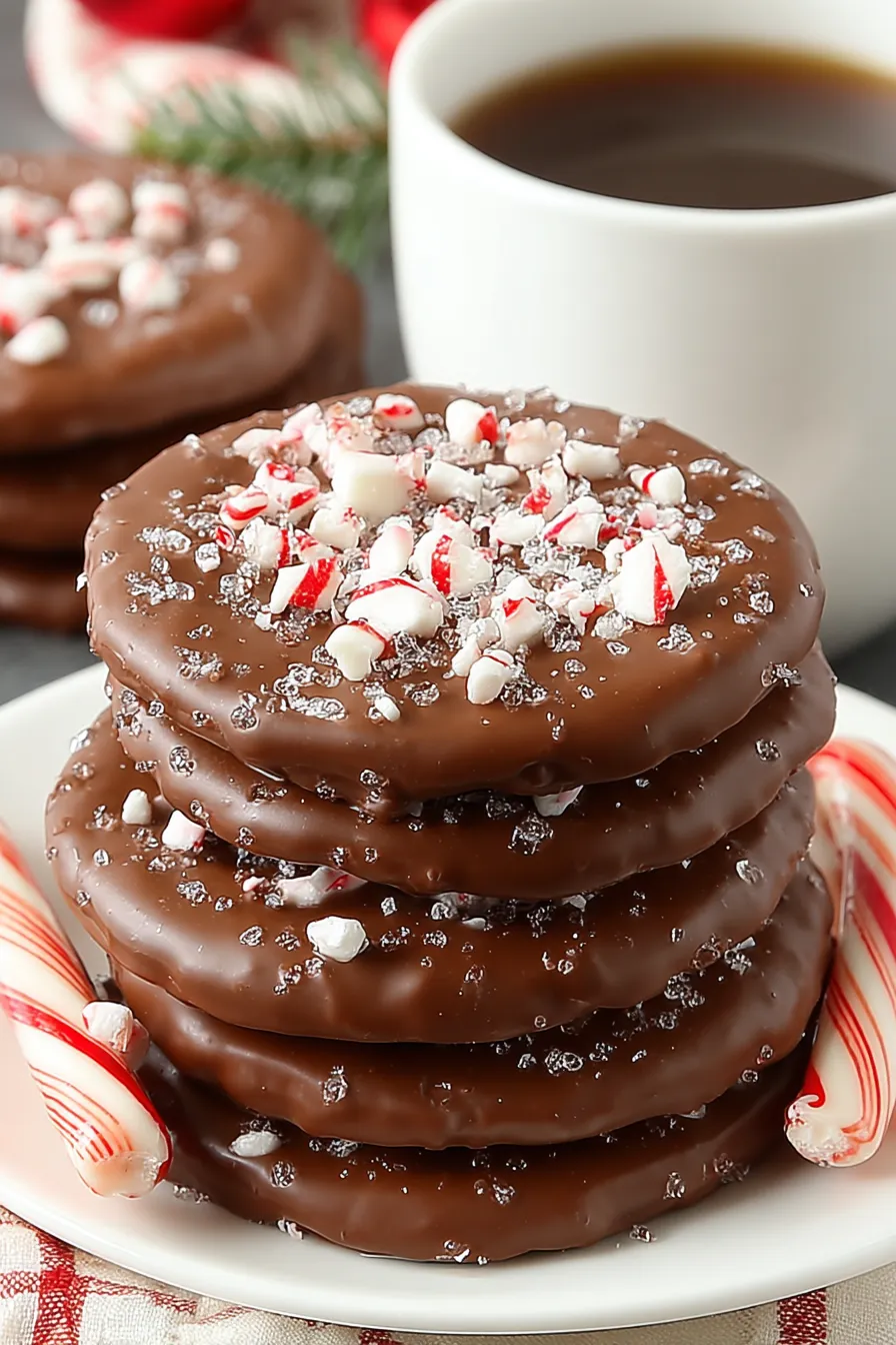 Thin Mint Ritz crackers on parchment