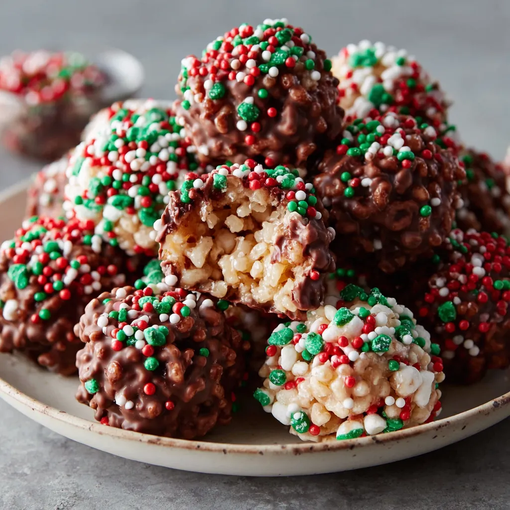 Christmas Chocolate Rice Krispie Balls