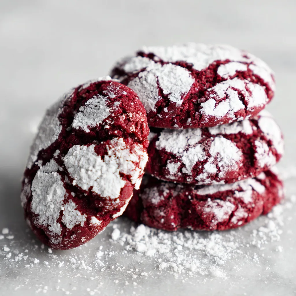 Red Velvet Crinkle Cookies