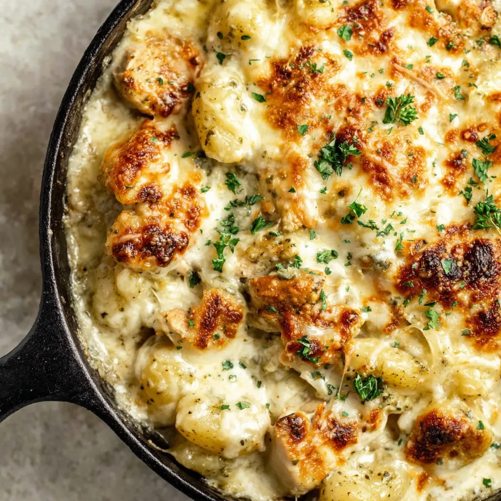 Pesto Chicken Gnocchi Bake
