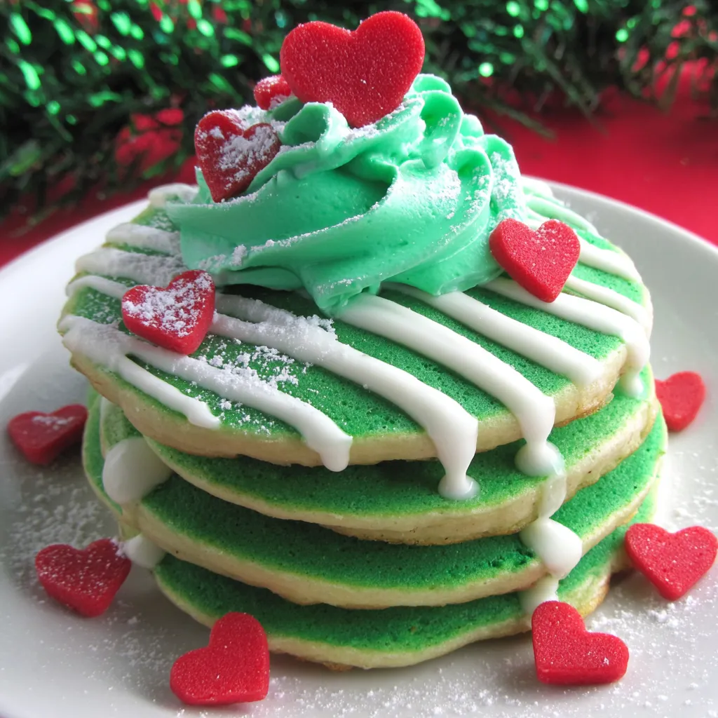 Copycat IHOP Grinch Pancakes