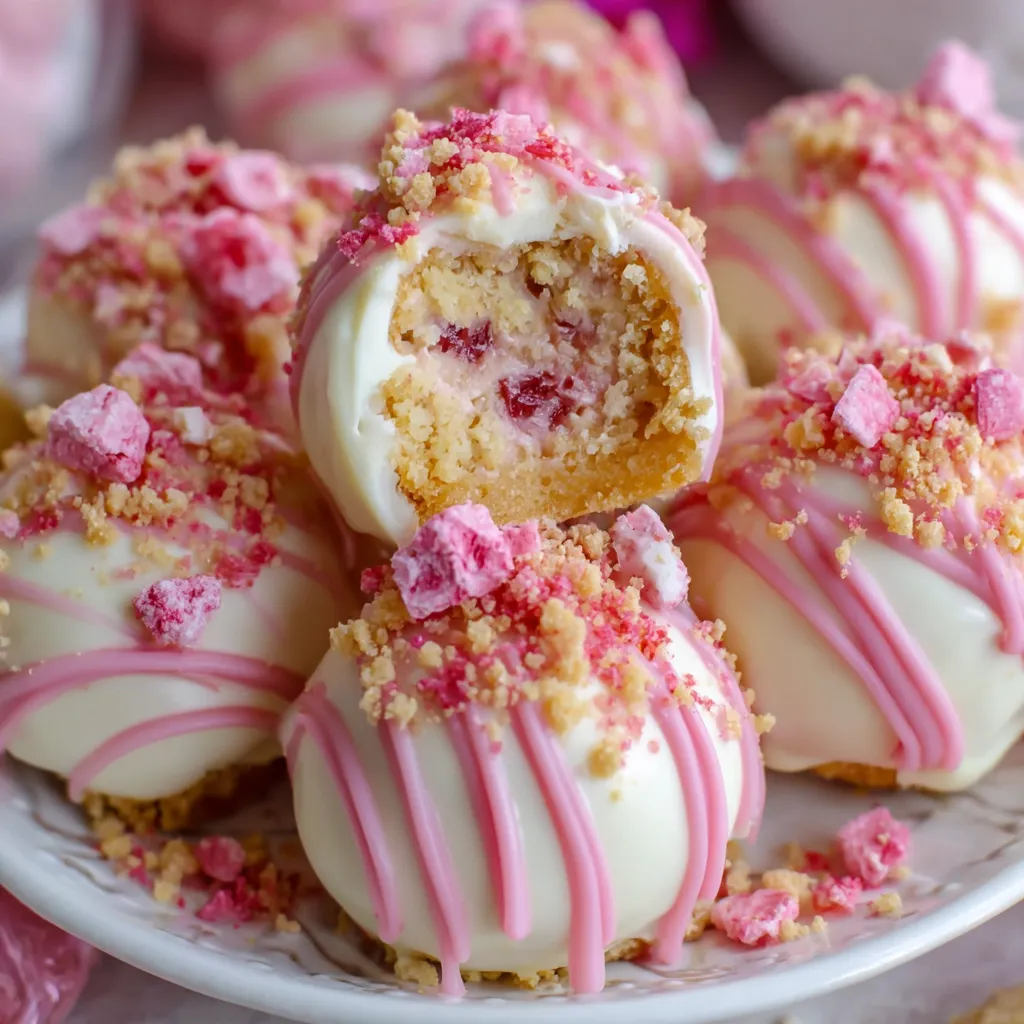 Strawberry Shortcake Cheesecake Truffles