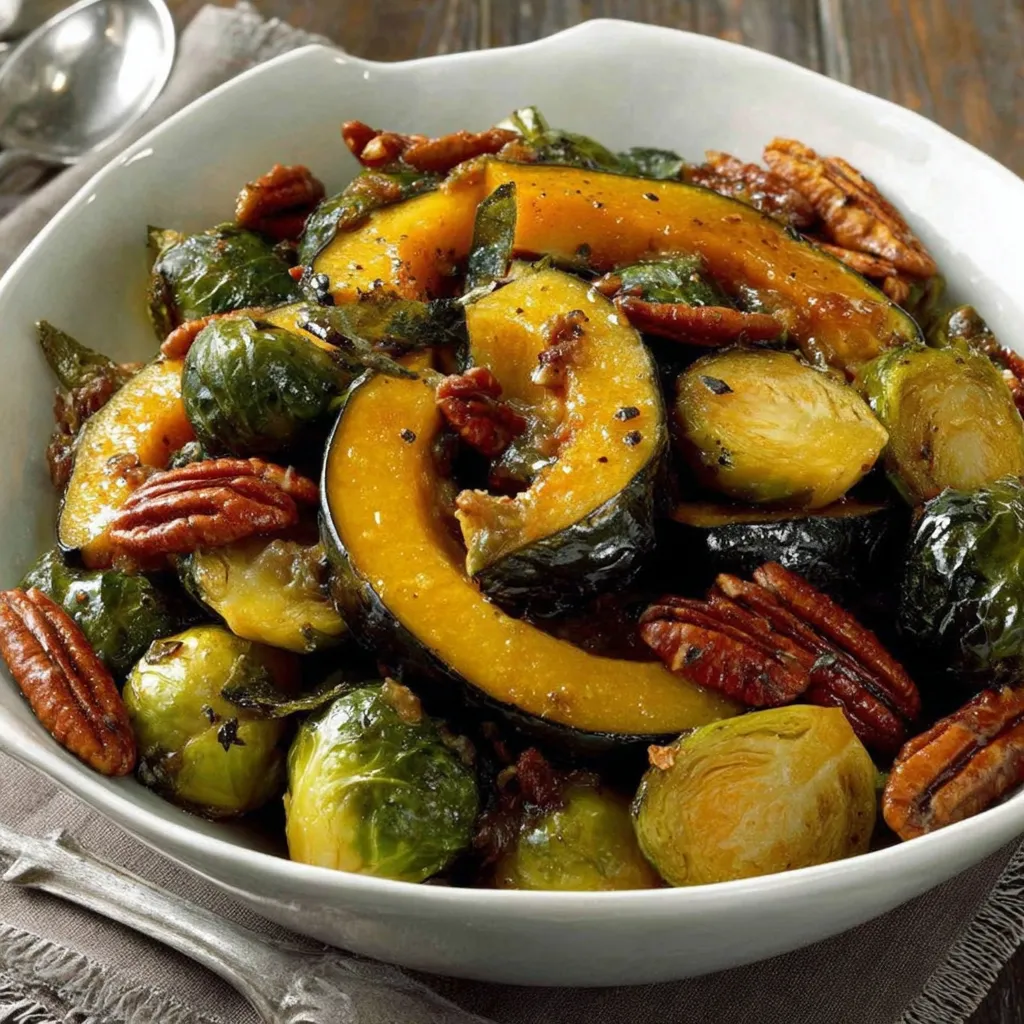 Roasted Acorn Squash & Brussels Sprouts