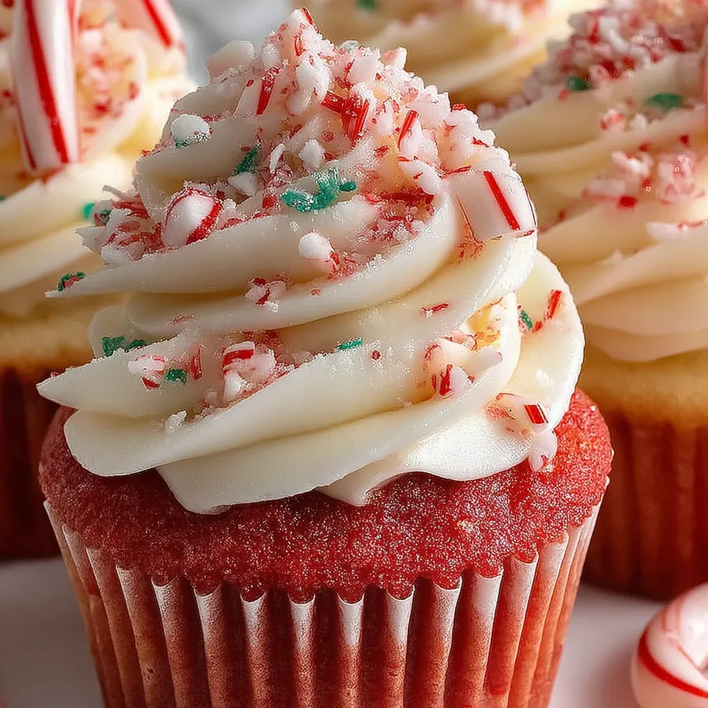 Candy Cane Peppermint Cupcakes