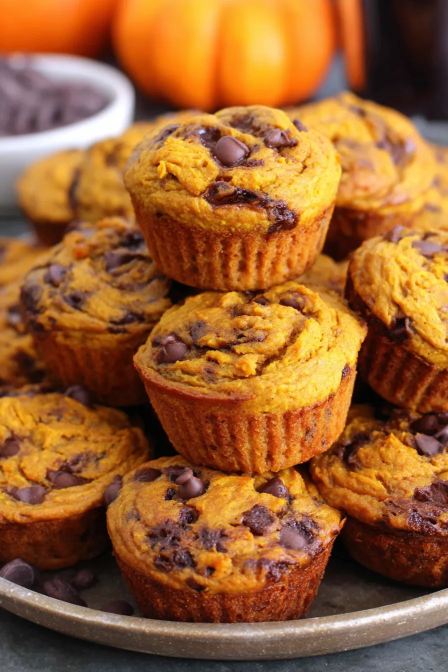 Freshly baked pumpkin muffins cooling on a wire rack