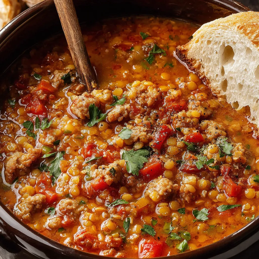 Sausage and Lentil Soup (Slow Cooker)