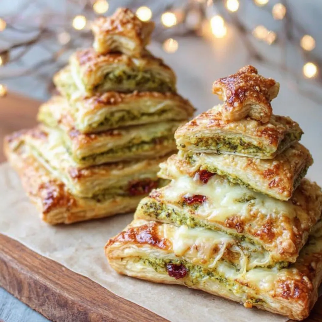 Pesto Puff Pastry Christmas Trees