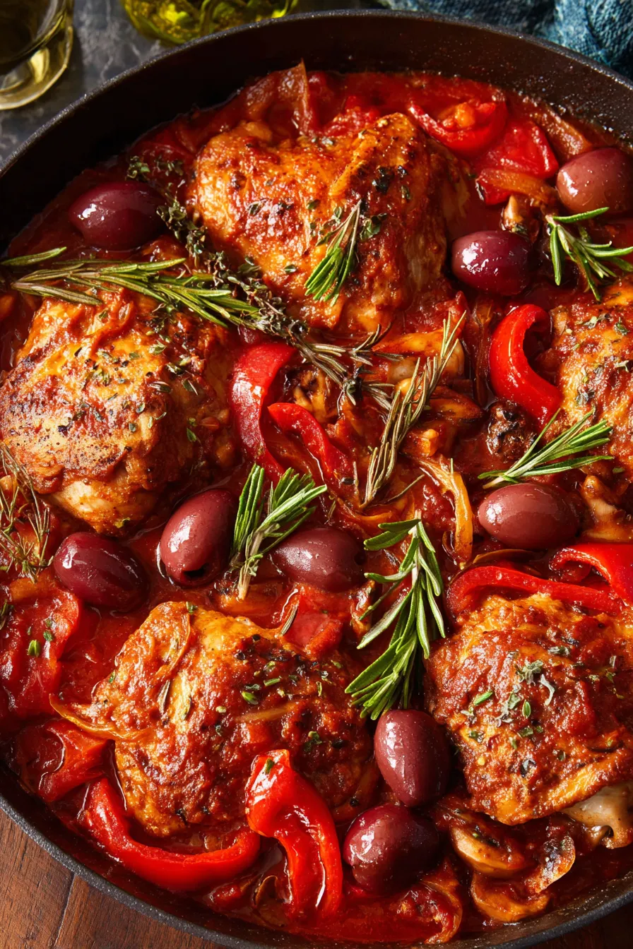 Served chicken cacciatore over mashed potatoes