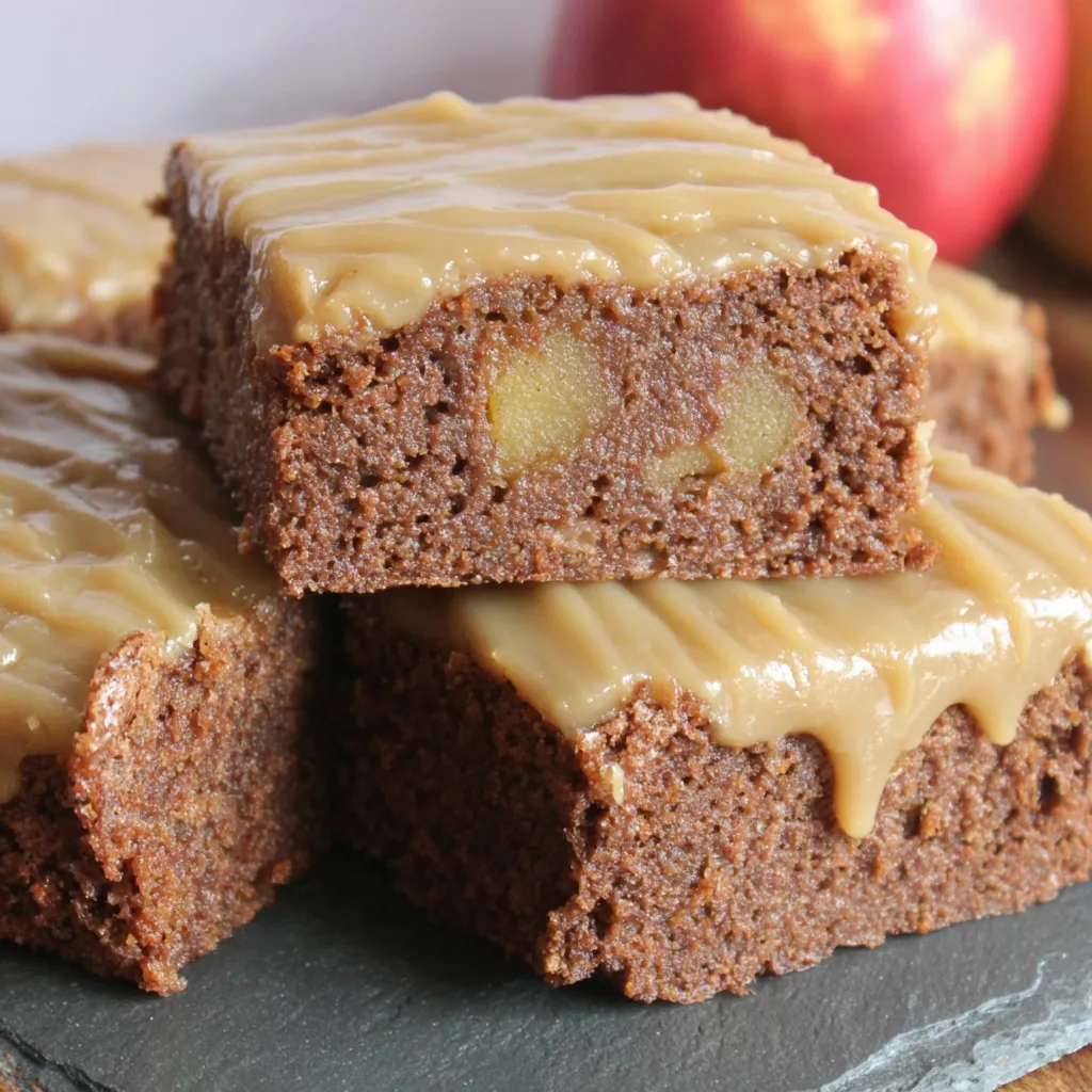 Apple Brownies with Maple Glaze