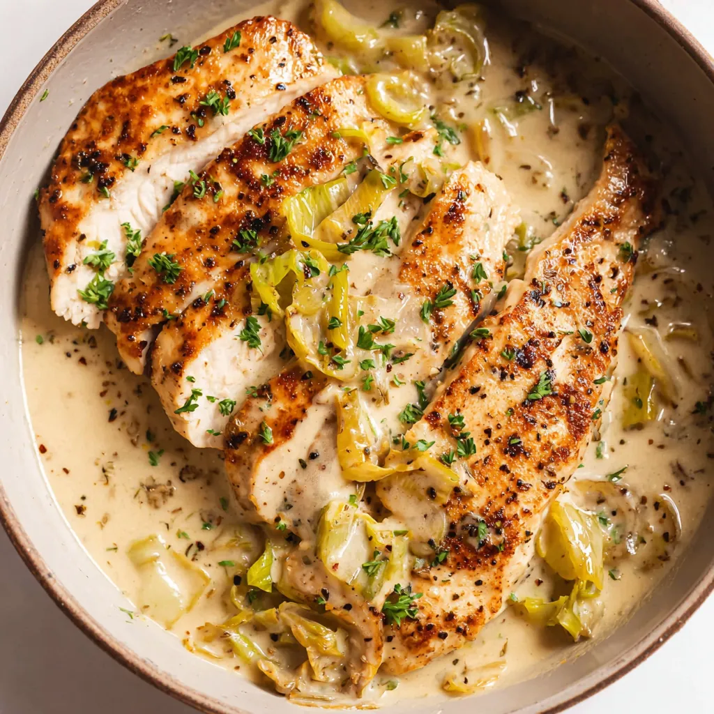 Chicken with Creamy Leek Sauce