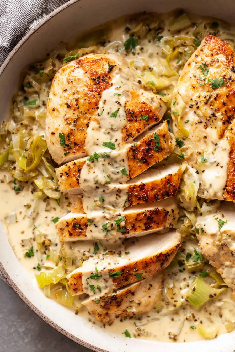 Sliced leeks in a bowl ready to be cooked