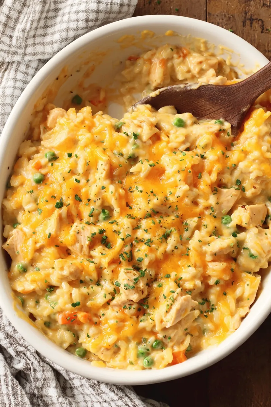 Casserole straight from the oven with melted cheddar