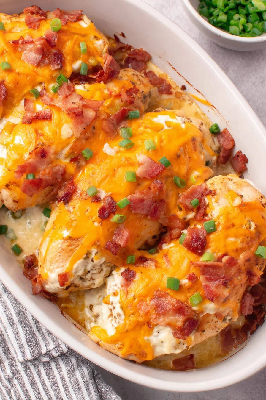 Baked Crack Chicken plated serving