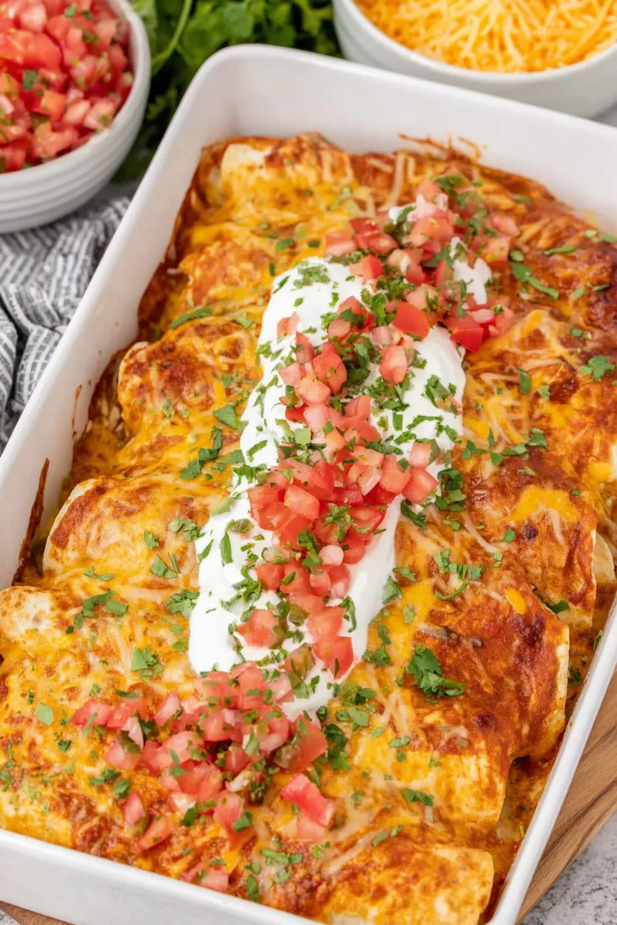 Close up of enchilada cross section showing filling