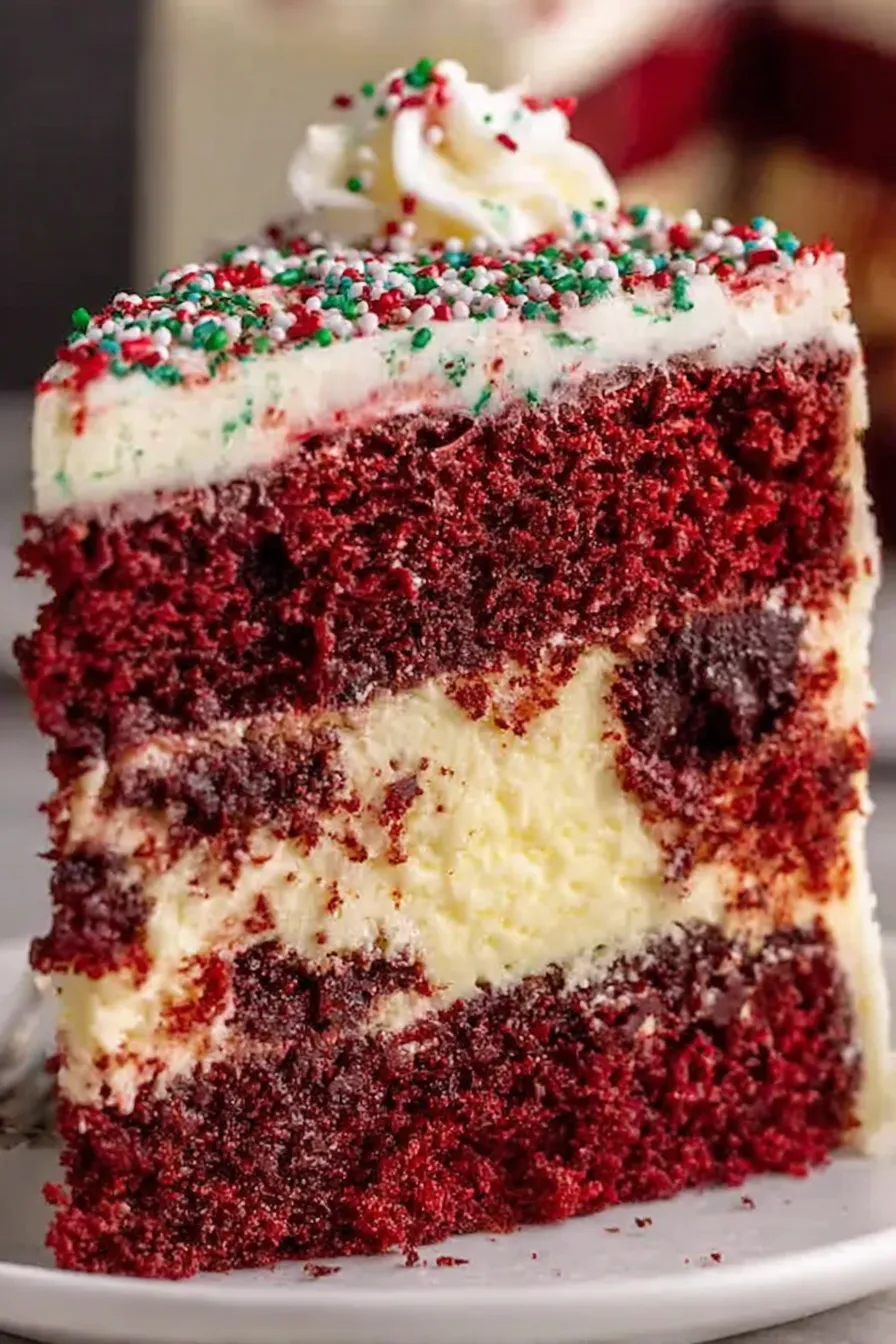 Red Velvet Cheesecake Cake layers pre-frosting