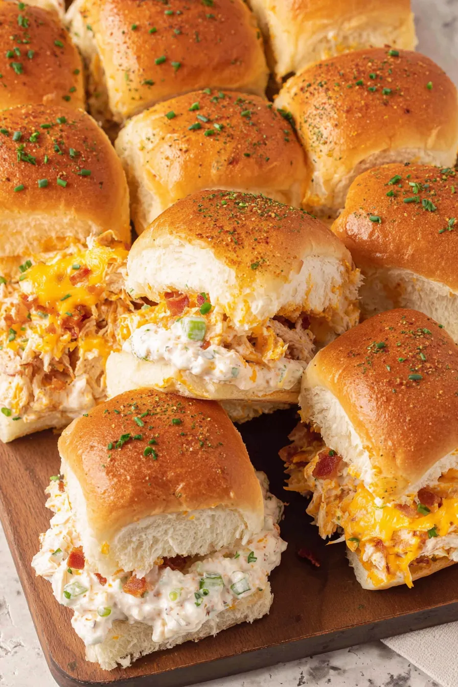 Baked crack chicken sliders in a 9x13 pan