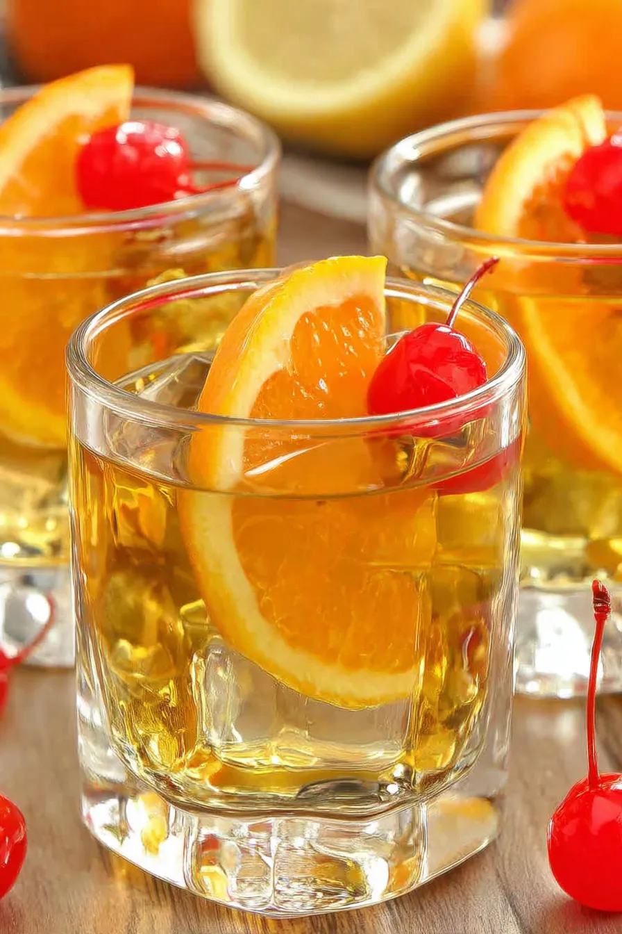 Close-up of whiskey being poured into shot glasses