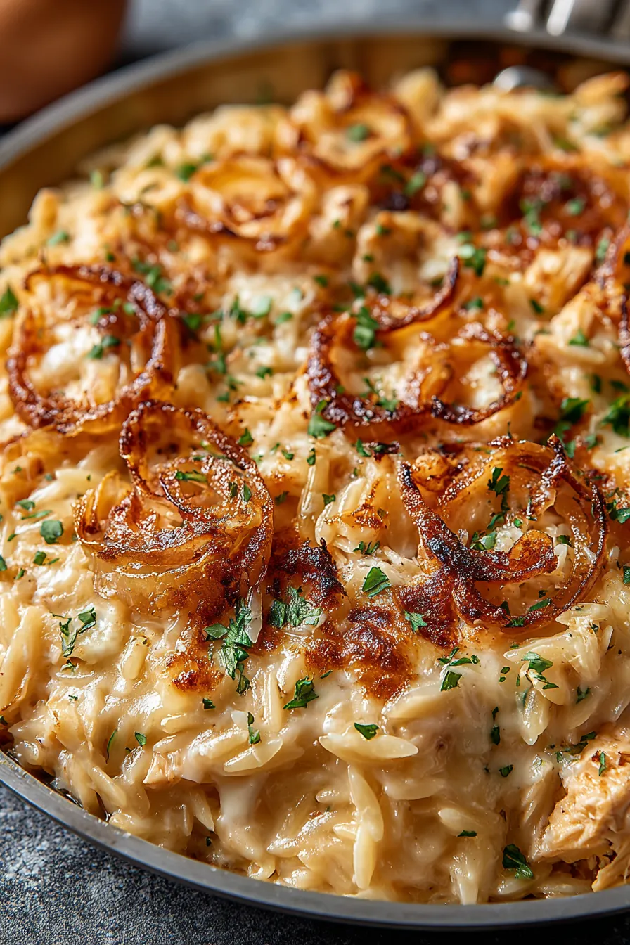 Thinly sliced onions caramelizing in a skillet