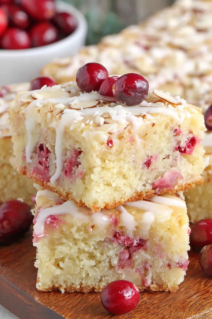 Almond Cranberry Cake close-up