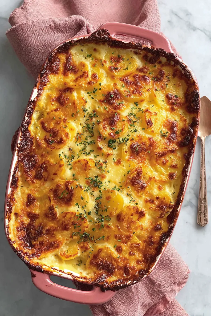 Creamy potato bake fresh from the oven