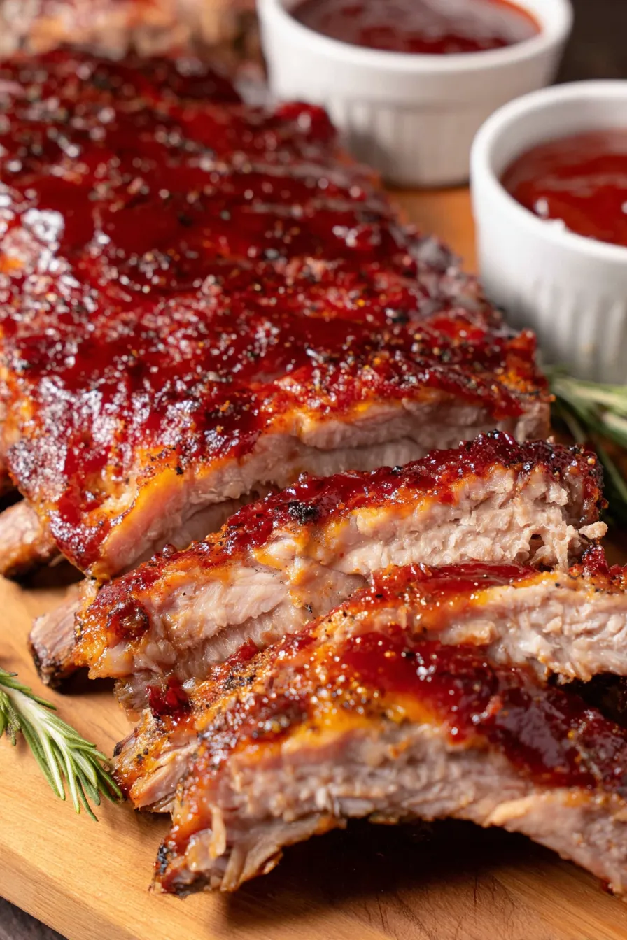 Oven-baked baby back ribs with glaze