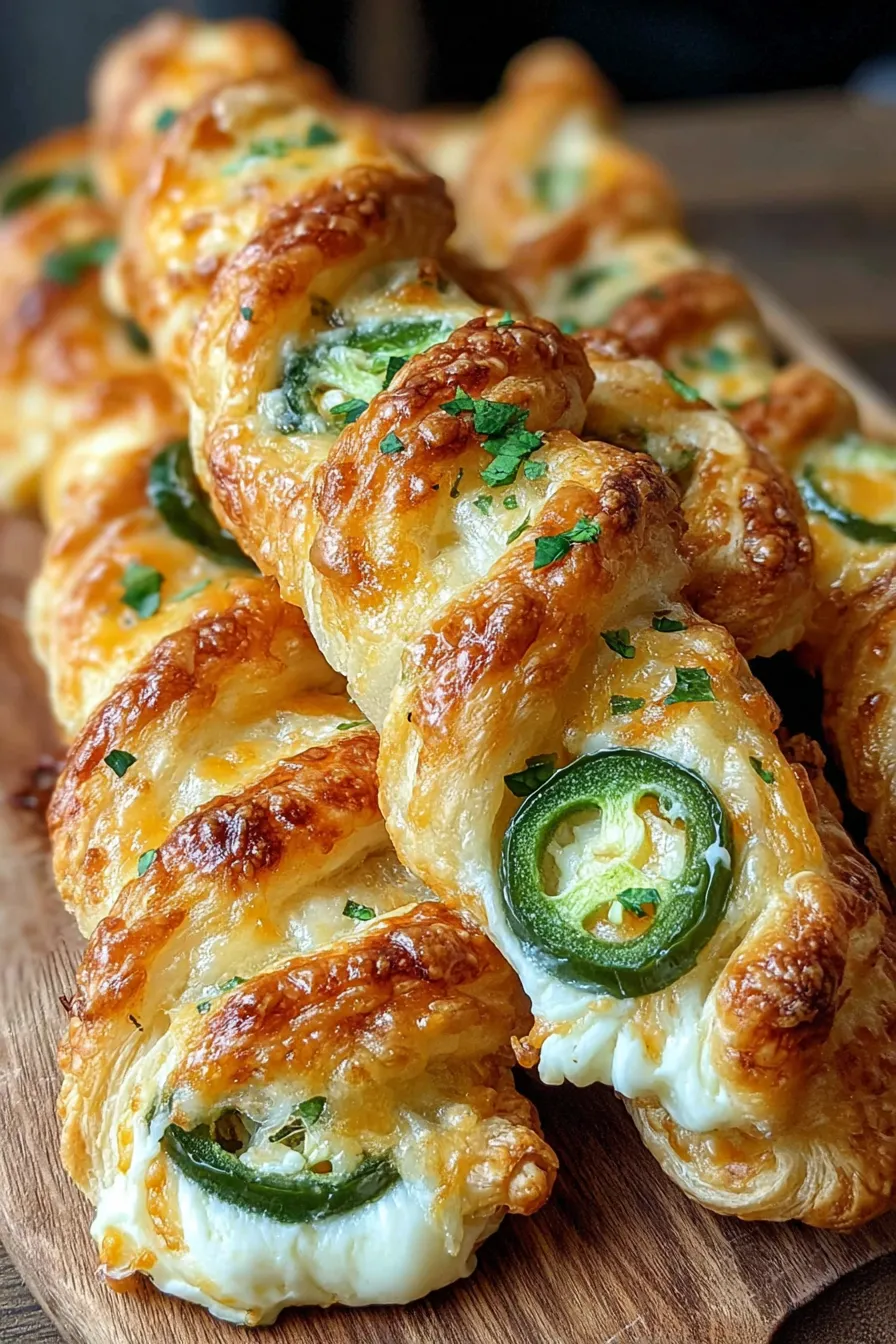Golden jalapeno popper twists on parchment