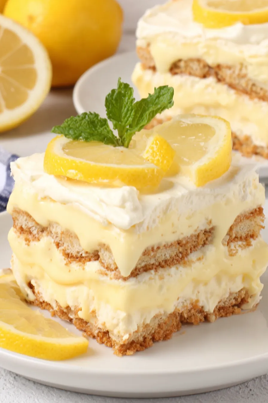 Lemon eclair cake ingredients laid out