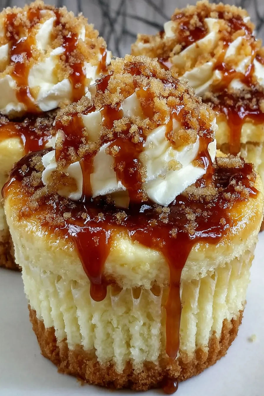 Tray of vanilla bean cheesecake cupcakes on cooling rack