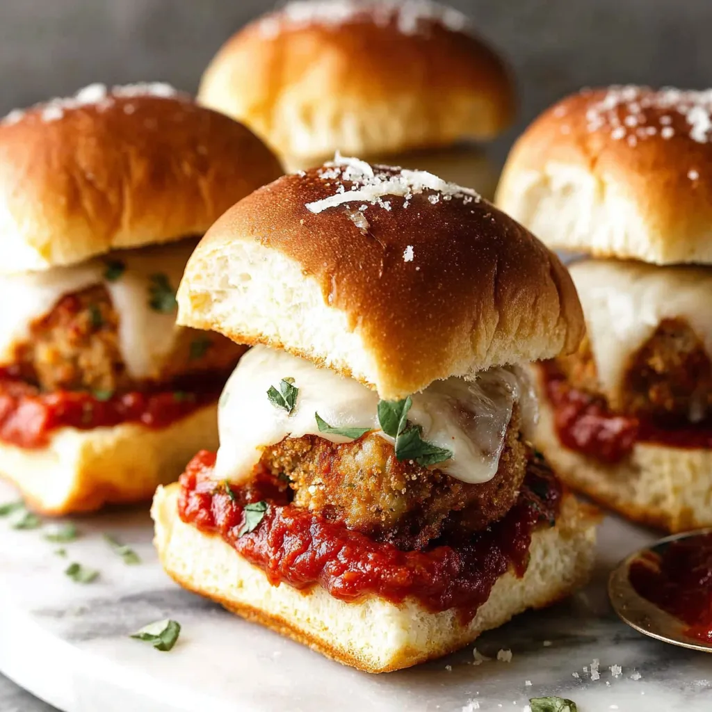 Chicken Parmesan Meatball Sliders