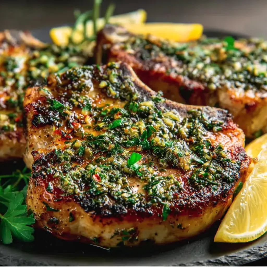 Sicilian Herb-Crusted Pork Chops
