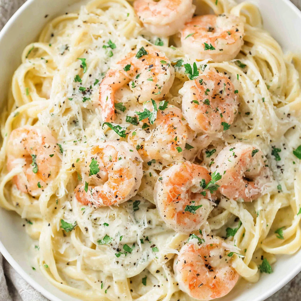 Creamy Shrimp Fettuccine Alfredo