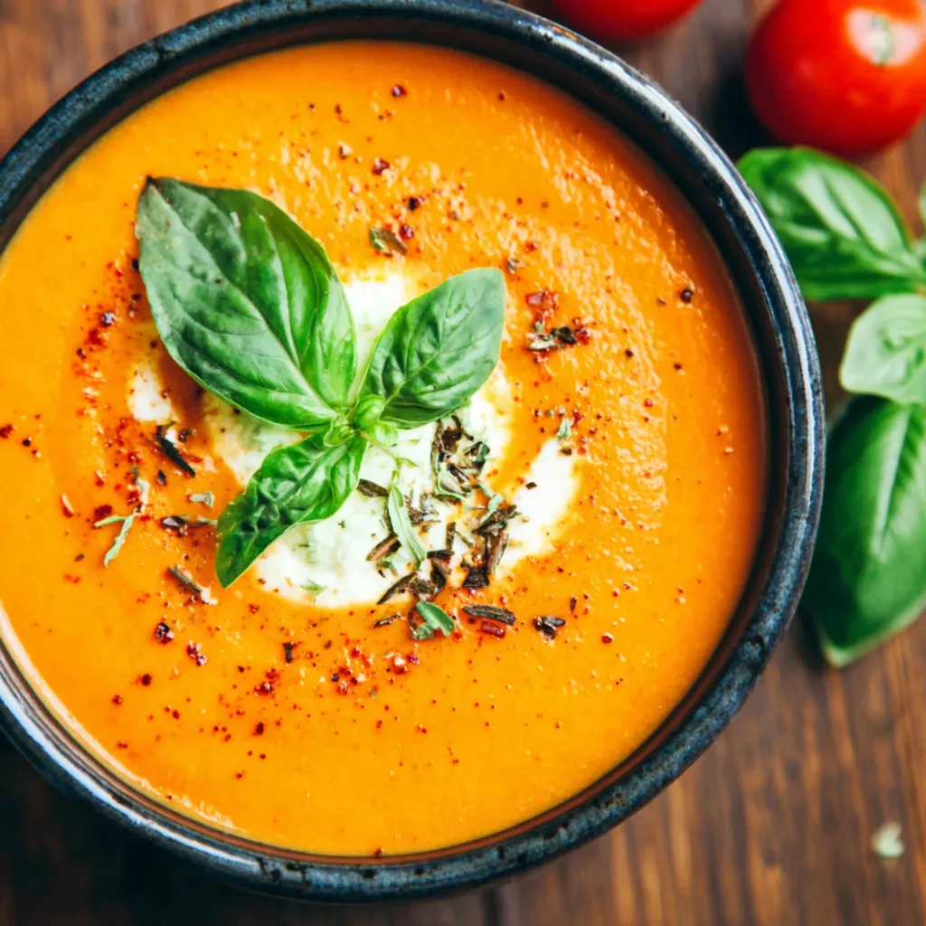 Creamy Tomato Soup with Boursin Cheese