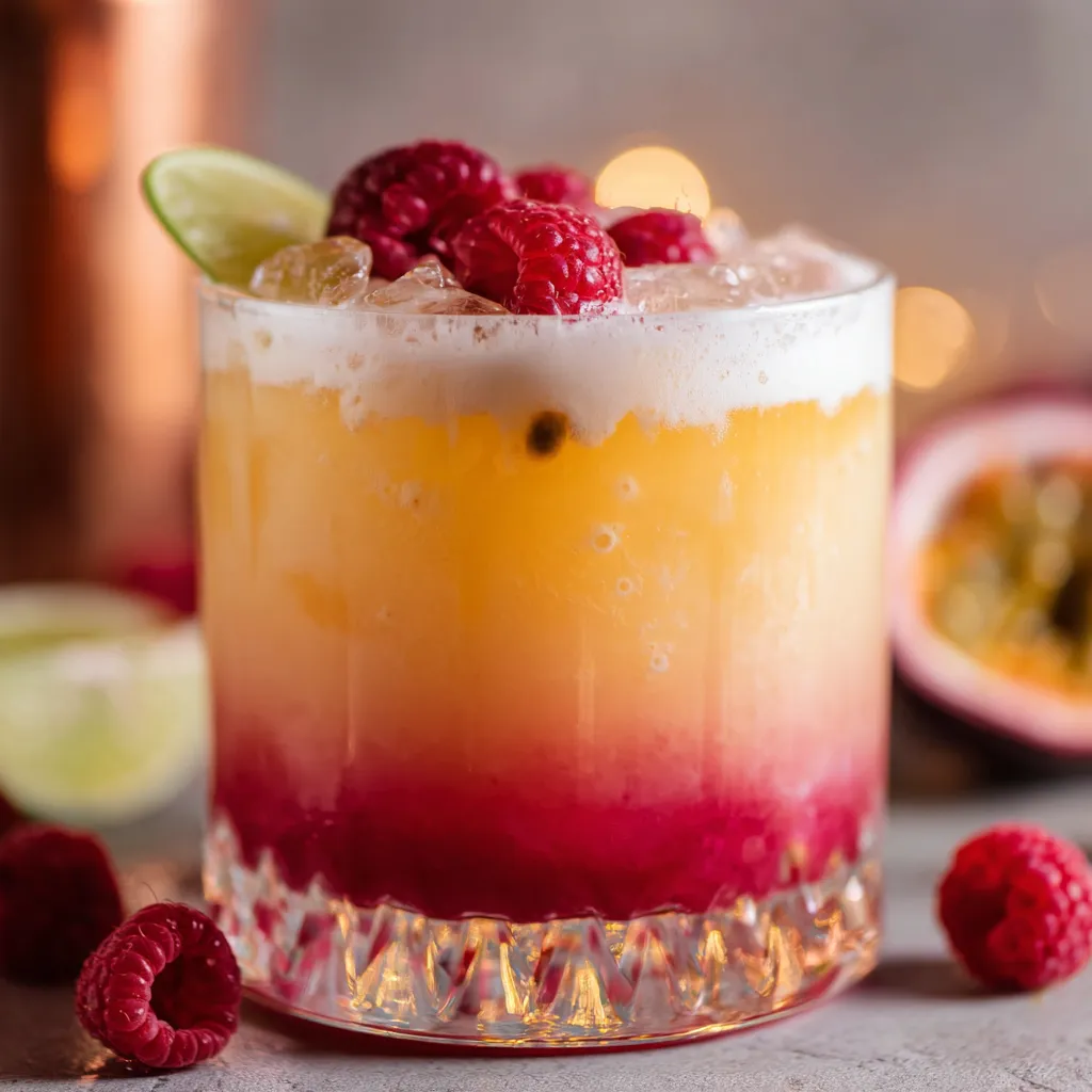 Raspberry Passionfruit Tequila Sour