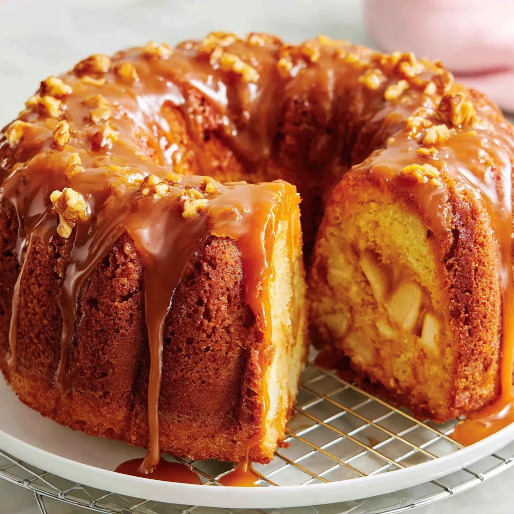 Apple Cake with Caramel Glaze