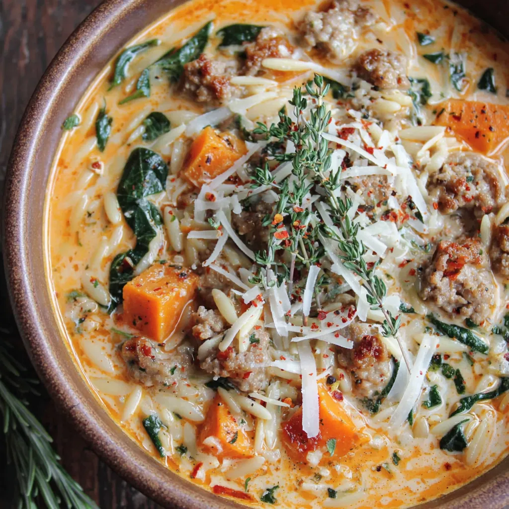 Creamy Butternut Squash and Sausage Soup (30-Minute, One-Pot)