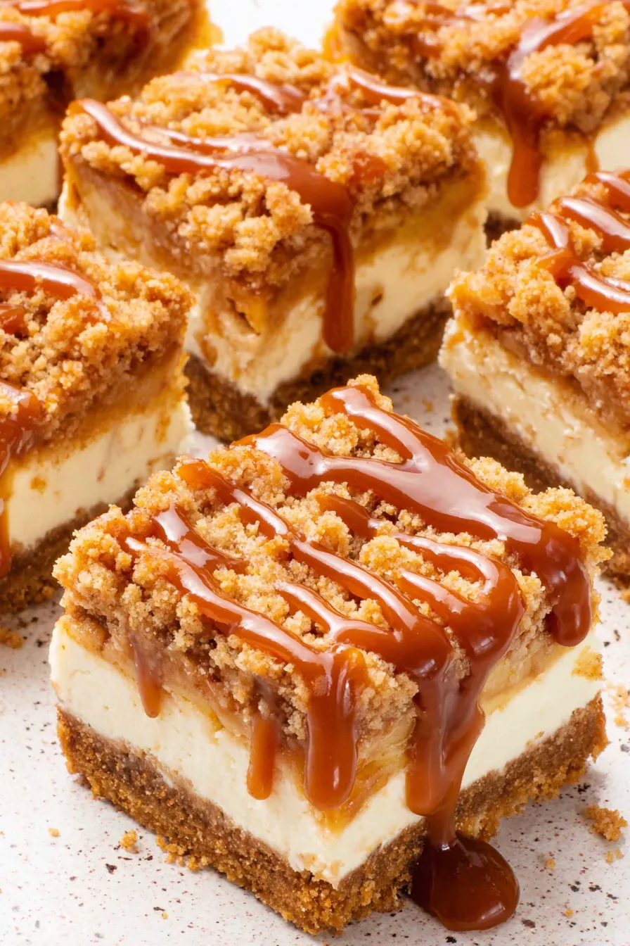 Close up of crumble topping on bars