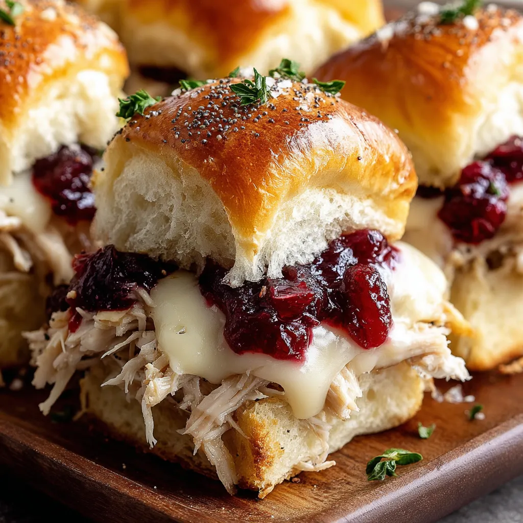 Thanksgiving Leftover Turkey Cranberry Sliders