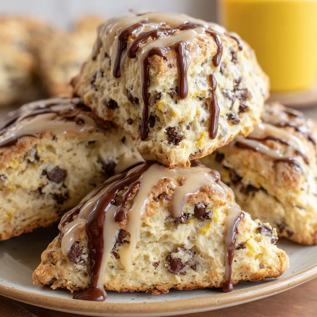 Chocolate Chip Scones with Espresso Glaze