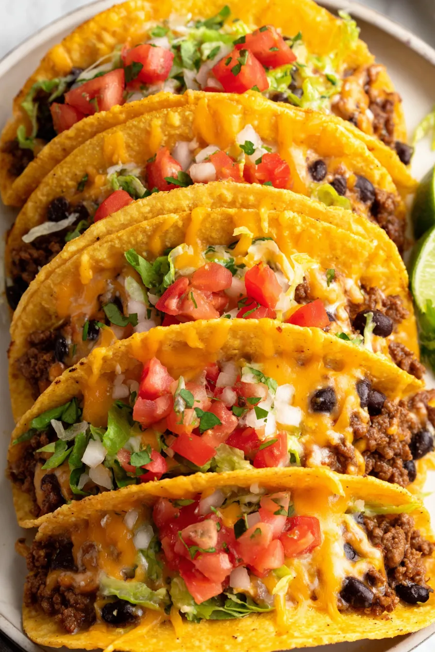 Baked tacos fresh from the oven