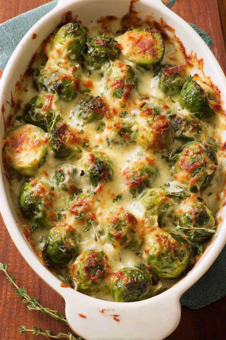 Halved Brussels sprouts in a colander