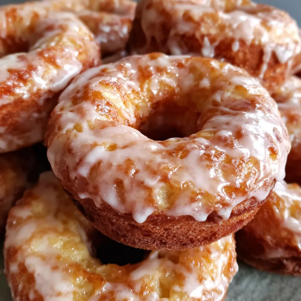 Baked Apple Donuts with Vanilla Glaze
