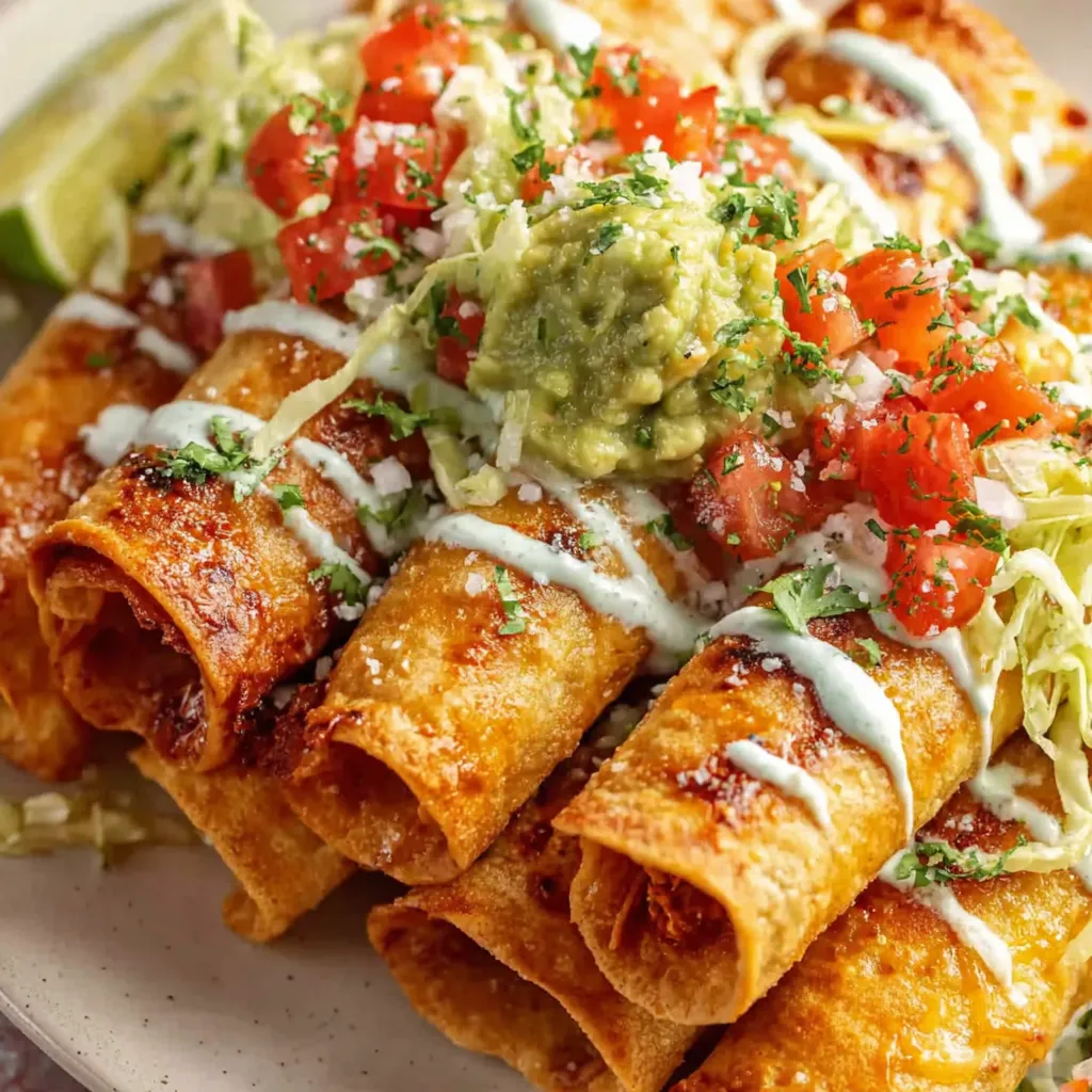 Chicken Taquitos (Baked or Fried) with Three Sauces