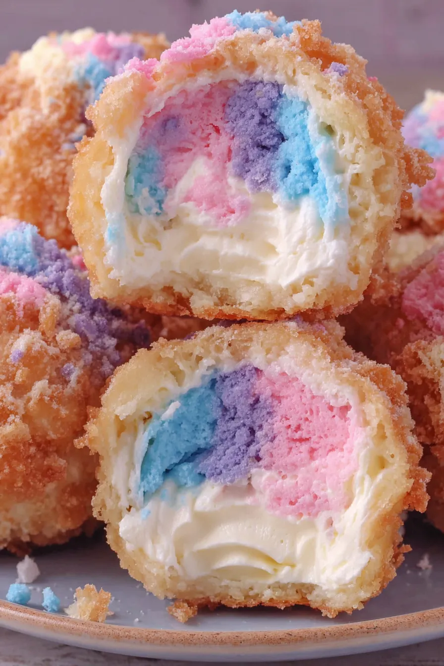 Cheesecake bombs frying and cooling