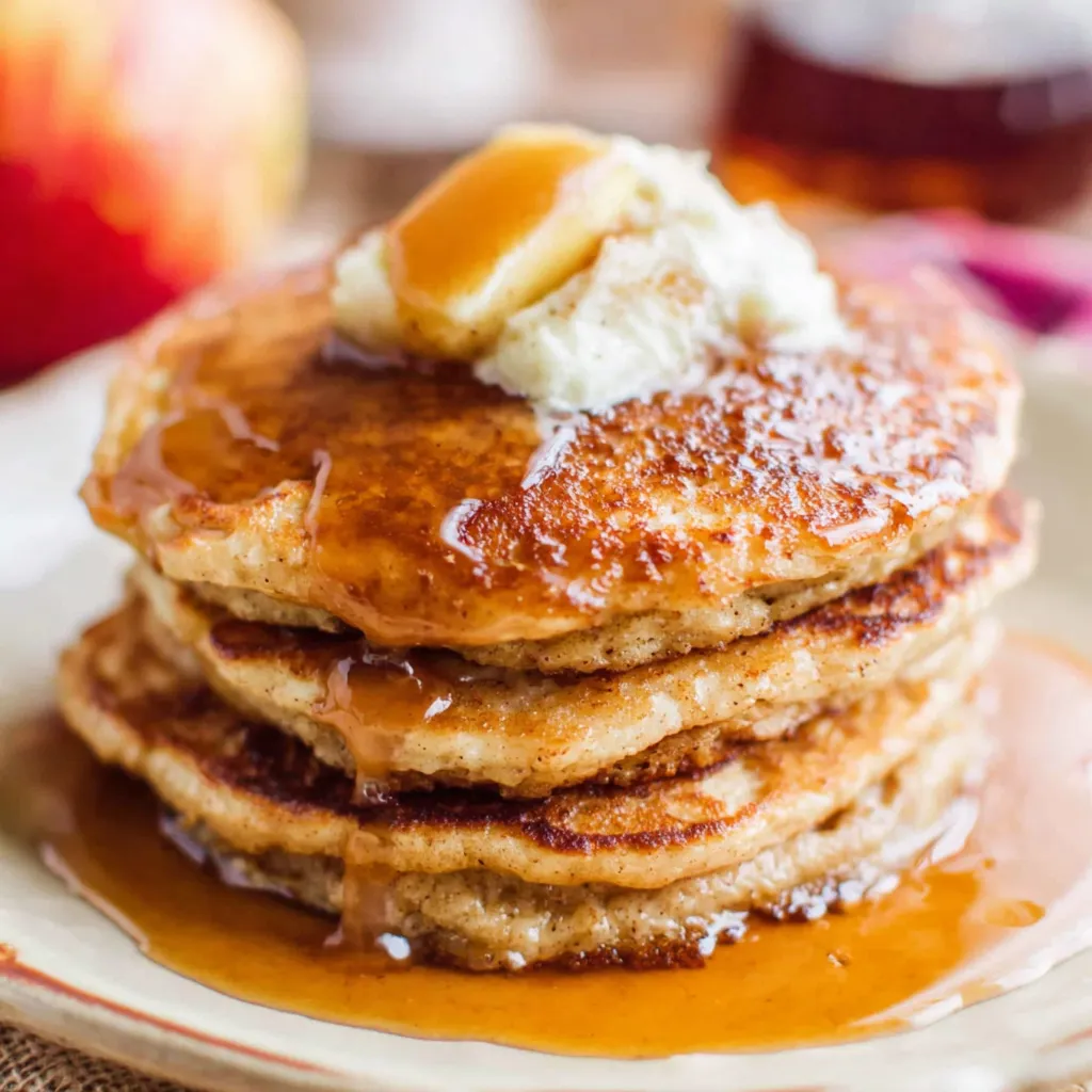 Apple Pancakes with Vanilla Maple Syrup