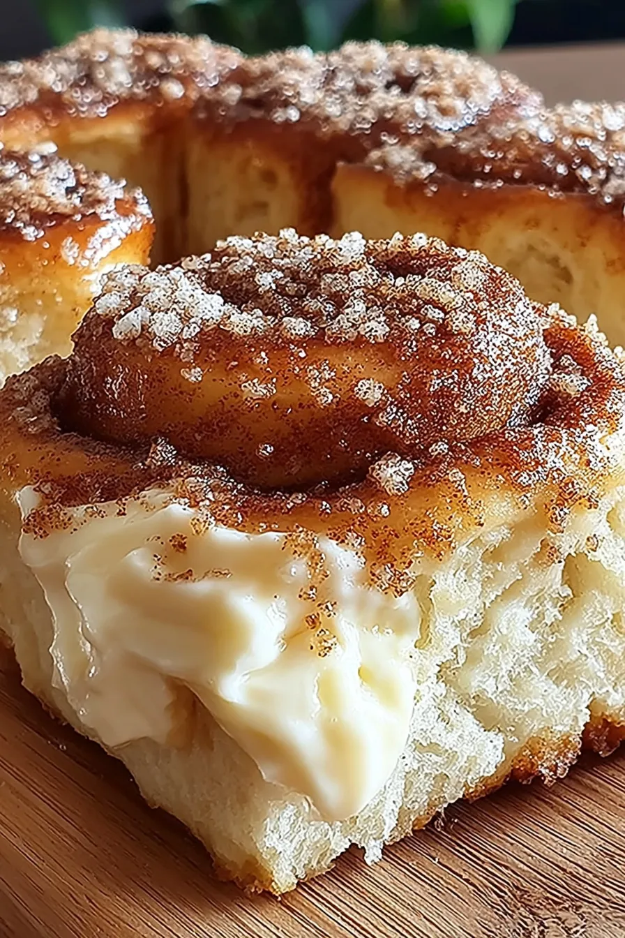 Cream Cheese Cinnamon Sugar Rolls on a cooling rack