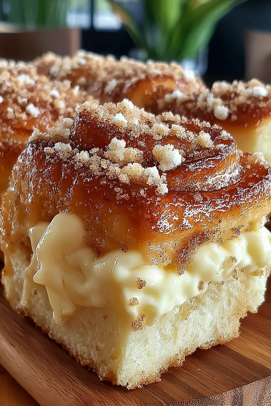 Close-up of a cinnamon coated roll